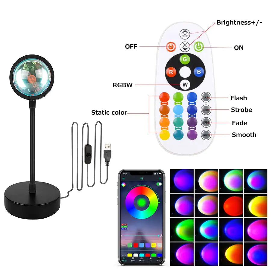 Sunset Projection Lamp w/ Remote and Smart App