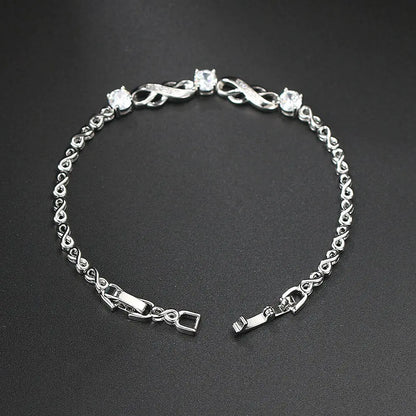Sterling Silver Double Infinity Bracelet