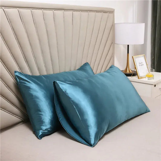 Silk Pillowcase White Black Grey Blue Bed