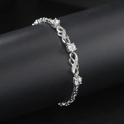 Sterling Silver Double Infinity Bracelet